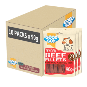 Good Boy Tender Beef Fillets - 90 g â„® - No Artificial Flavour - Case of 10