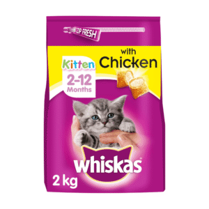 Whiskas Junior Dry Cat Food: Chicken Flavor - 4 x 2kg Bags (8kg Total)