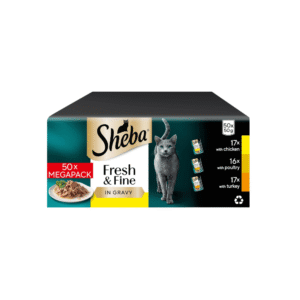 Sheba Fresh & Fine Poultry in Gravy Cat Food - 50 Pack (50g Pouches)