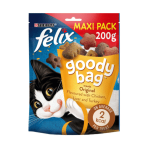 FELIX Goody Bag Original Mix Chicken, Liver and Turkey Cat Treats 200g (Pack of 5)