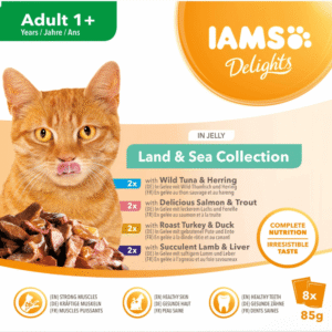 IAMS Delights Adult 1+ Cat Land & Sea Collection In Jelly 8 x 85g
