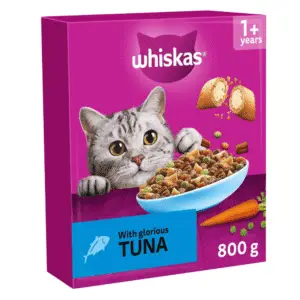 WHISKAS Adult Dry Cat Food 800g with Tuna (Pack of 5)